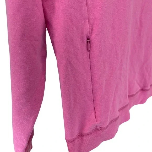 Lilly Pulitzer Pink Palm Tree Sweatshirt Womens Size M Crewneck Pullover Pockets - Picture 6 of 7